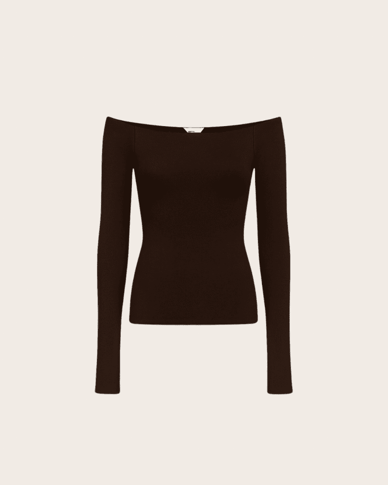 OFF THE SHOULDER DARK CHOCOLATE