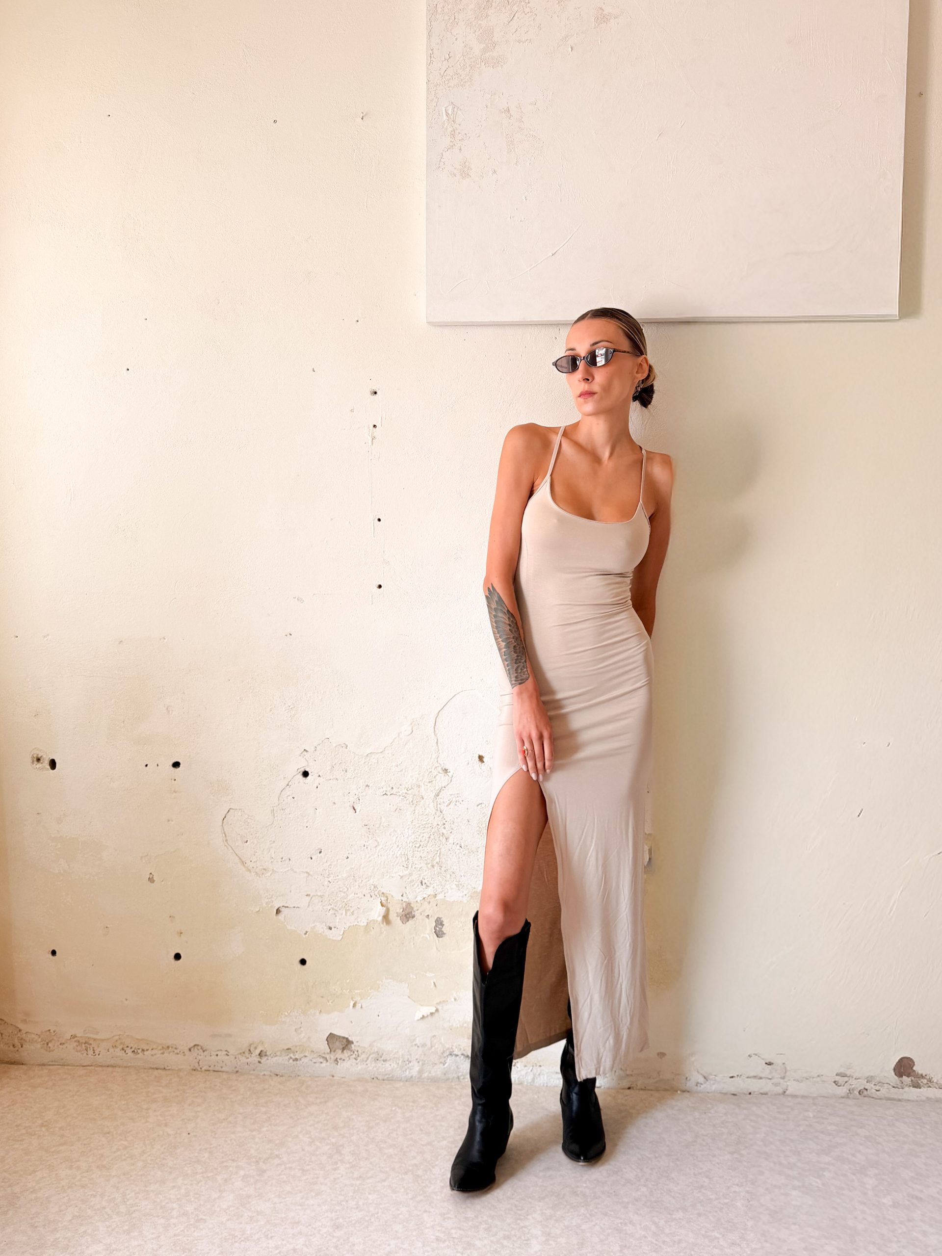 SUKIENKA MAXI BEIGE